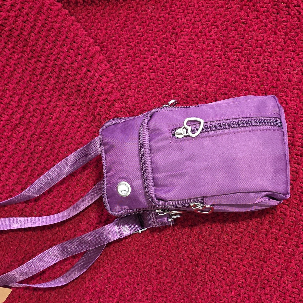 Heart Purple Crossbody Bag 4x7 Inches 4 Compartments